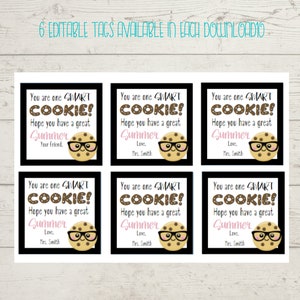 Editable End of Year Gift Tag , You Are One Smart Cookie Tag , End of ...