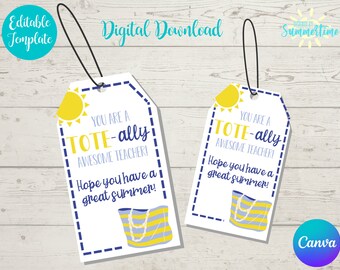 Etichetta regalo Tote modificabile, Etichetta di apprezzamento Tote-ally, Apprezzamento del personale, Etichetta regalo per insegnanti, Personale, Colleghi, Etichetta regalo digitale,