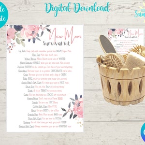 Editable New Mom Survival Kit Tag , New Mother , Mother Survival Kit, Gift Tag, Mom Gift, New Mother Gift| Treat Tag | Canva
