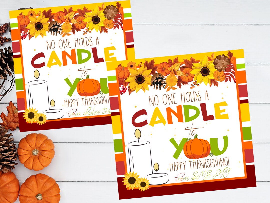 Editable No One Holds a Candle to You, Fall Gift Tag for Students