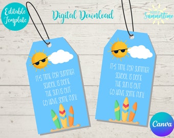 Editable End of Year Gift Tag ,  Summer Tag , End of Year Gift Tags for Class , End of Year Gift Tags for Teachers ,Canva Template