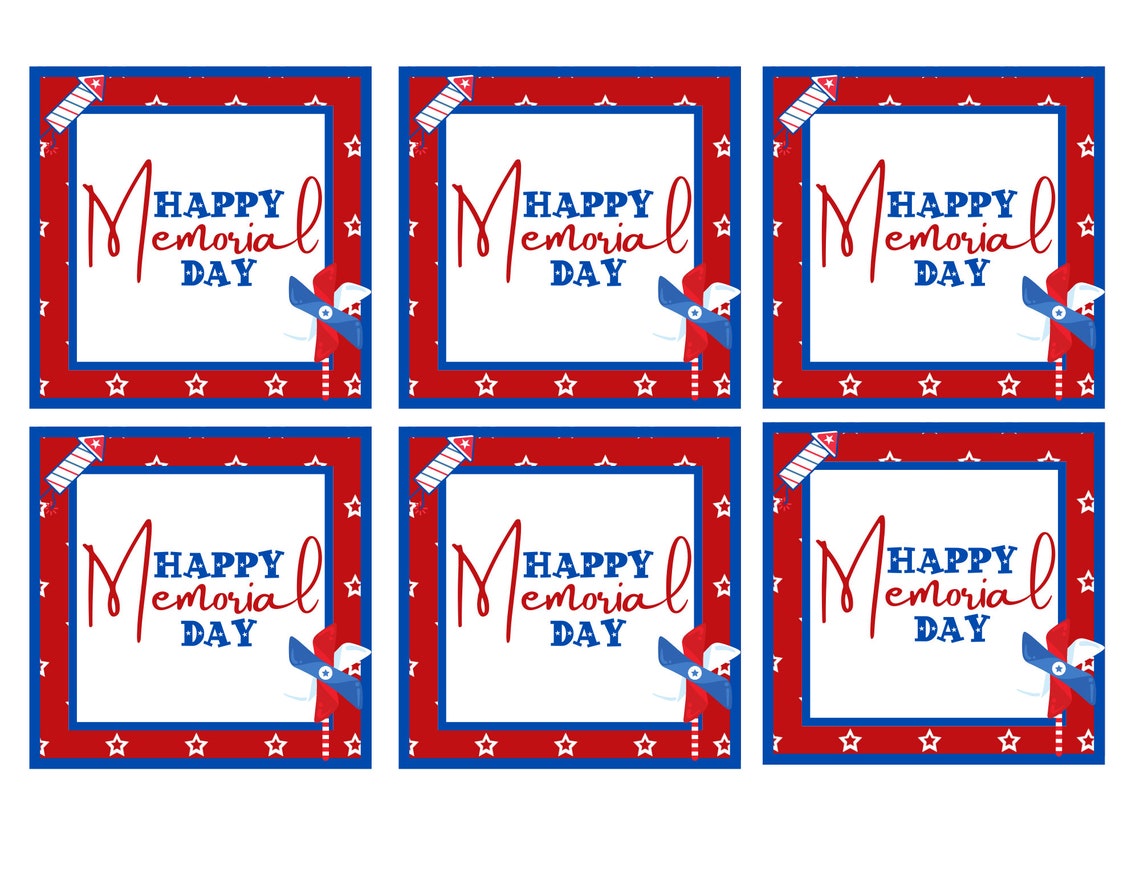Editable Memorial Day Gift Tag Memorial Day Favor Tag Etsy