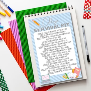 Editable College Survival Kit Tag , Printable Digital Gift Tag, Candy Survival Kit, Gift Tag, Student Gift, Treat Tag | Canva Template