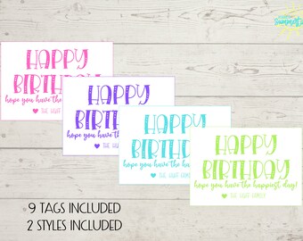 Editable Happy Birthday Gift Tag, Happy Birthday Tag, Gift Tags for Birthdays, Birthday Tags, Digital Tags
