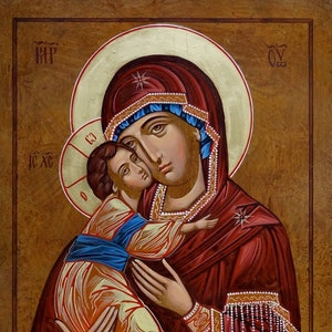 Orthodox Icon Virgin Mary with child Hand painted orthodox icon Orthodox art  Made to order Original Icon