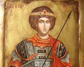 Saint George, Hand painted orthodox icon,  Byzantine orthodox icon, Orthodox art, Angel Fine Art, Made to order