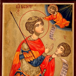 Orthodox Icon Of  Saint George, Hand painted orthodox icon, Byzantine orthodox icon, Orthodox art, Made to order