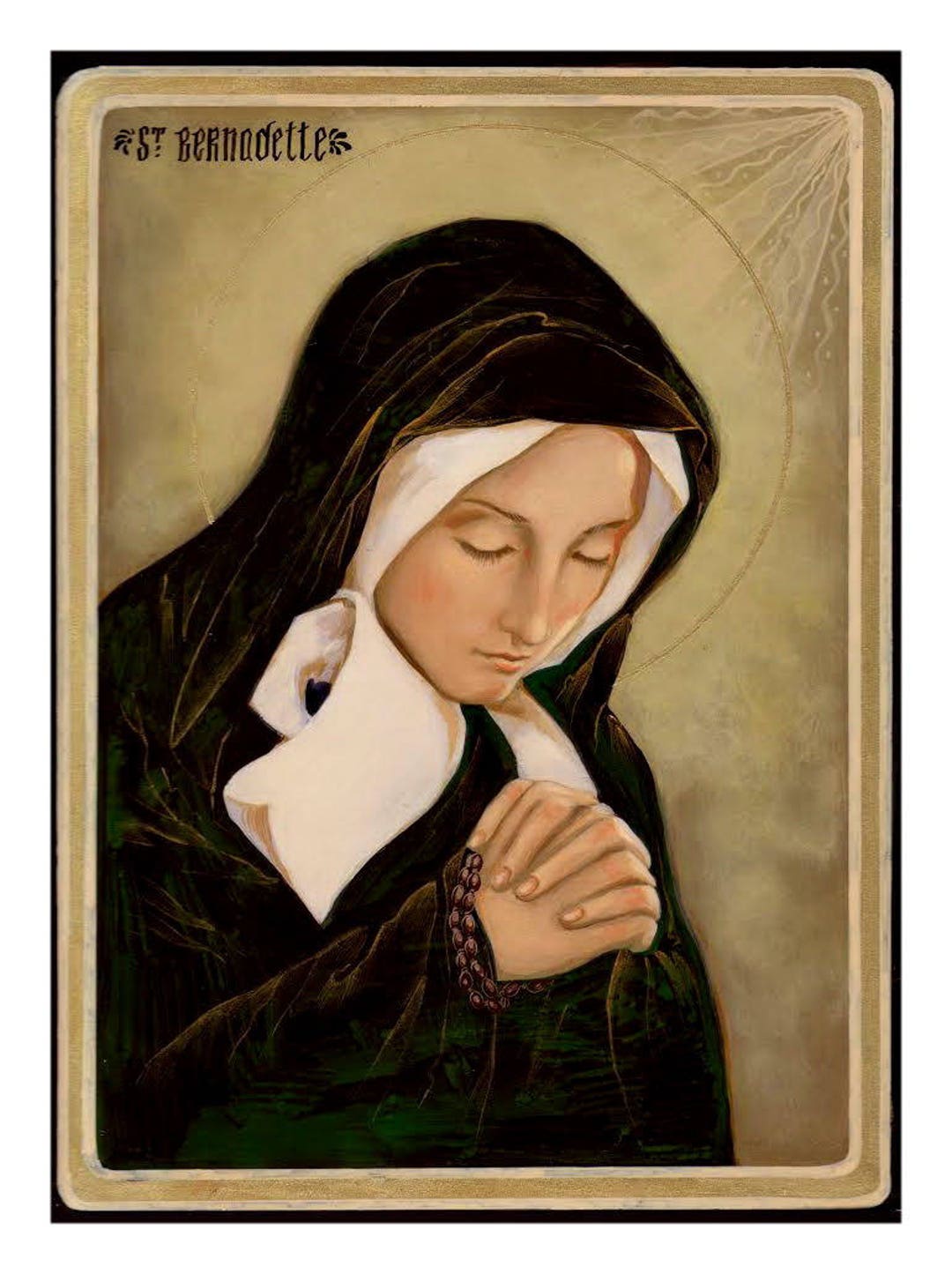 Saint Bernadette Hand Painted Icon Catholic Icon Catholic Etsy Il 1080xN.1254650410 H86e