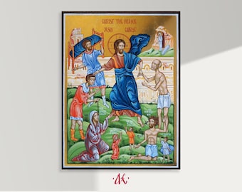 Christ The Healer, Jesus Christ, Hand painted orthodox icon, Byzantine orthodox icon, Orthodox art, Made to order