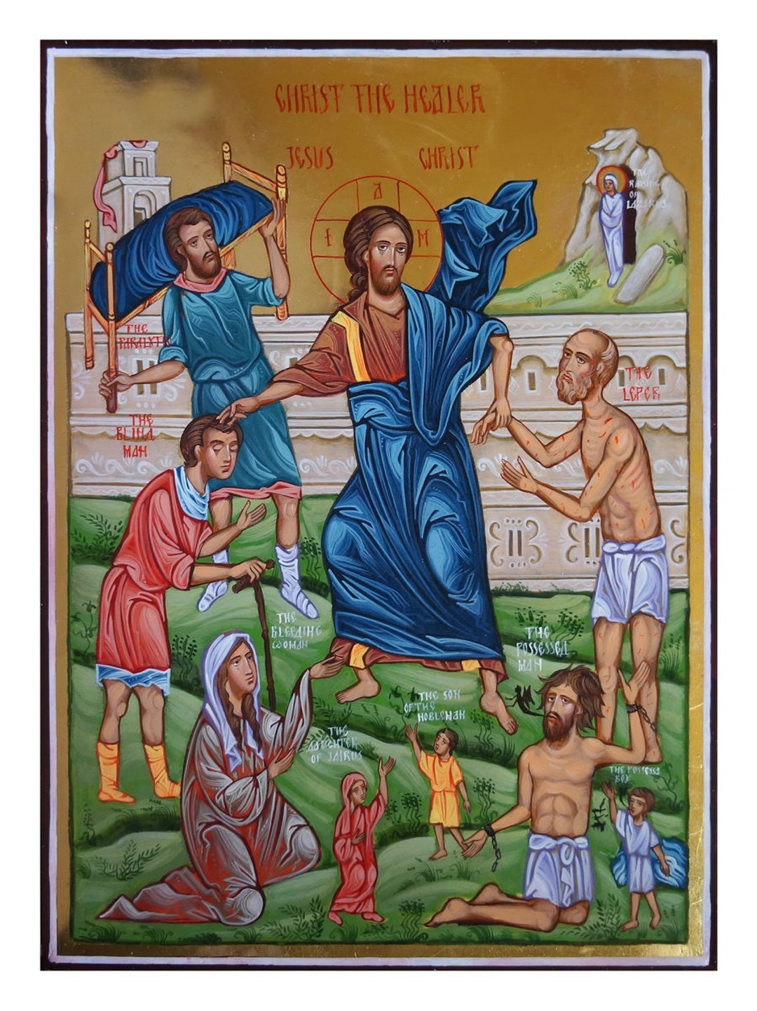 Christ the Healer, Jesus Christ, Hand Painted Orthodox Icon, Byzantine