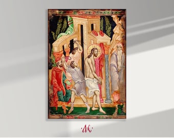 The Suffering of Christ, Hand painted orthodox icon, Byzantine orthodox icon, Orthodox art, Made to order
