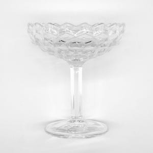 Fostoria American High Foot Clear Comport, Vintage Cube Motif Fostoria Candy/Nut Bowl, Fostoria American Clear Tall Compote Tableware