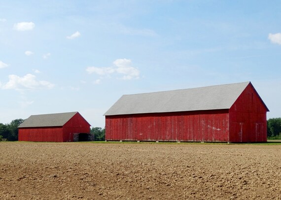 Red Tobacco Barn Photograph, Rustic Red Barn Print, Barn Wall Art, Rustic  Photography