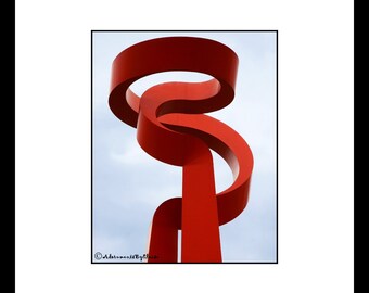 Torch of Friendship Red Sculpture Photograph, Red Sculpture Contemporary Art Photograph, Fine Art Wall Decor