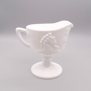 Indiana Milk Glass Colony Harvest Creamer, Vintage White Glass Pedestal Creamer, Indiana Milk Glass Creamer
