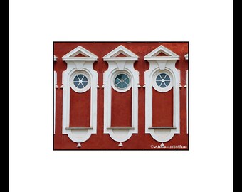 Rustic Window Photography Red Wall Art Window Wall Decor Architecture Print Travel Wall Art Gift For Him Fine Art Print European Decor