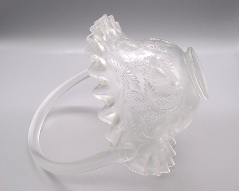 Fenton Strawberry Crystal Velvet Strawberry Glass Basket, Vintage