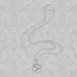 Clear Swarovski Crystal Necklace – Rectangular Crystal Swarovski Bar Pendant Necklace main image 0