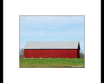 Red Tobacco Barn Photograph, Barn Wall Art, Rustic Photography, Rustic Red Barn Print