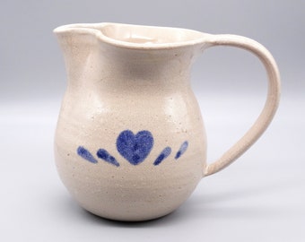 Jarra de cerámica Blue Heart, firmada por Art Studio, jarra vintage de cerámica Blue Heart.