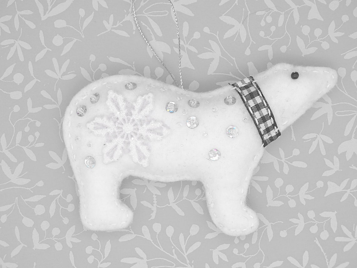 Rustic Bear Ornaments Felt Bear Ornaments Woodland Ornament Etsy