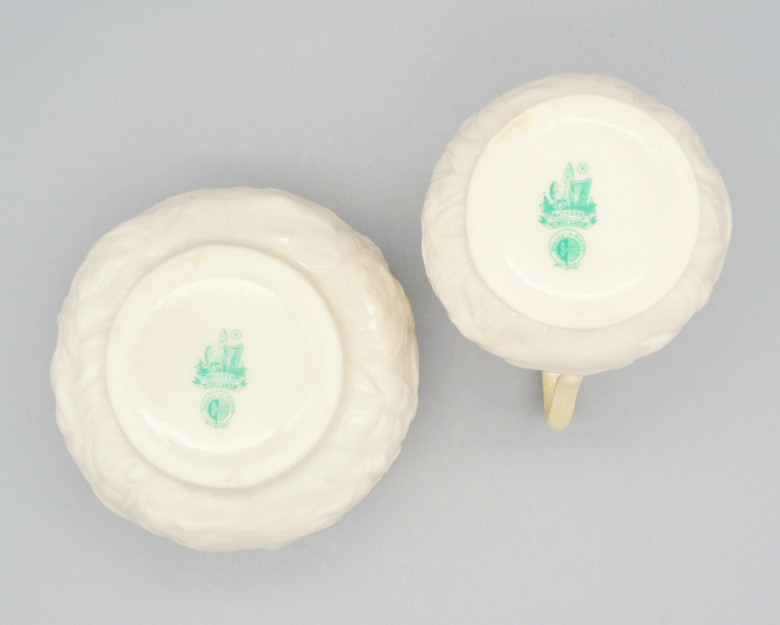 Vintage Belleek Toy Shell Cream and Open Sugar Yellow Lustre