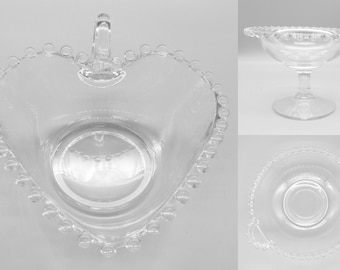 Vintage Candlewick Imperial Glass Geschirr, Imperial Candlewick Glas, klares Candlewick Glasgeschirr