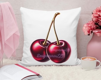 Gold Stem Cherries PNG Clipart, Valentines Fruit (Transparent File)