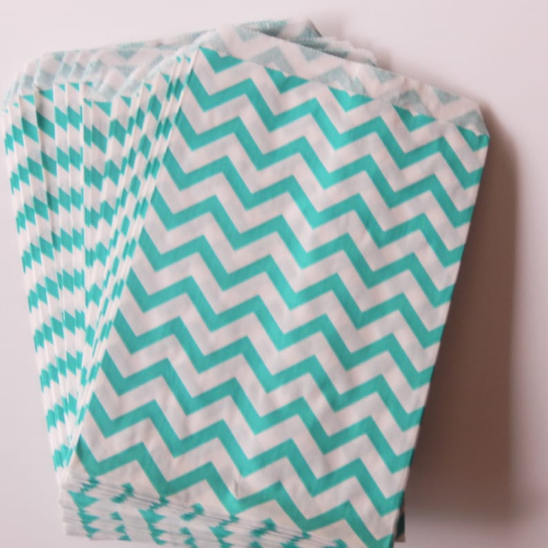100 Black Chevron Paper Bags 5 x 7/" Merchandise Bags