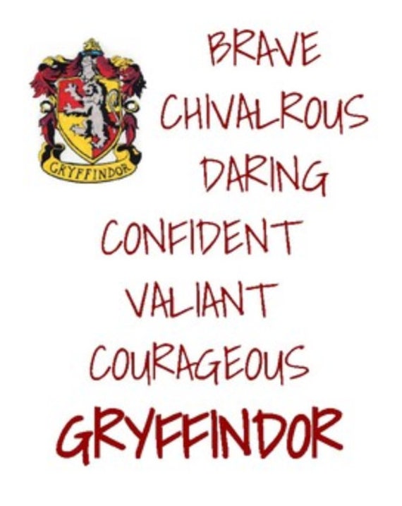 Hogwarts House Characteristics Posters Etsy
