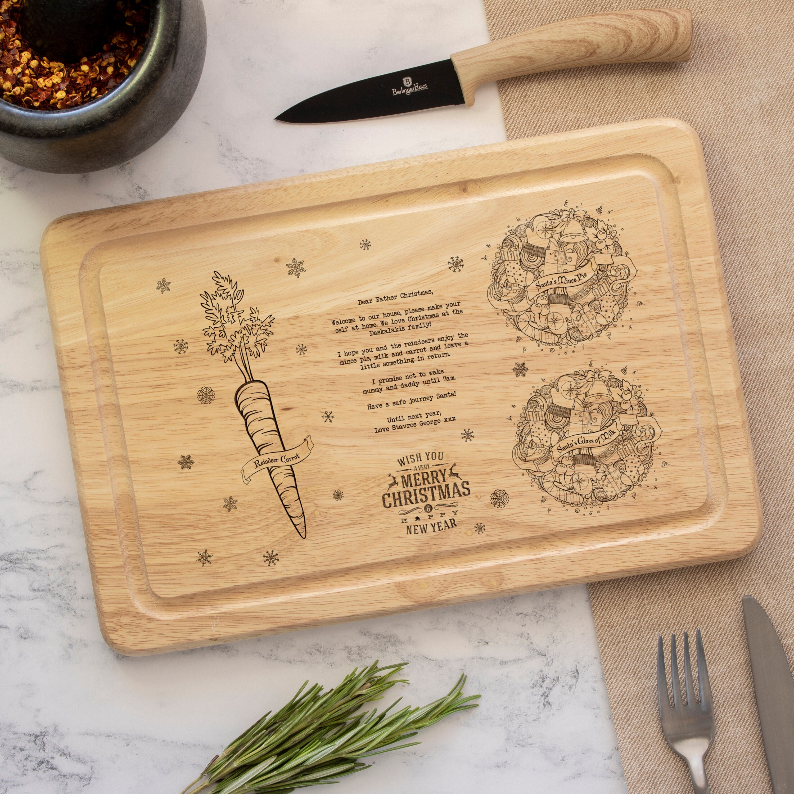 Planche de Noël Personnalisée, Assiette Du Père Noël, Planche Réveillon Personnalisée