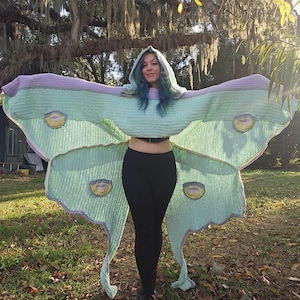 Luna Moth Crochet Cloak Kid&Adult PATTERN TUTORIAL