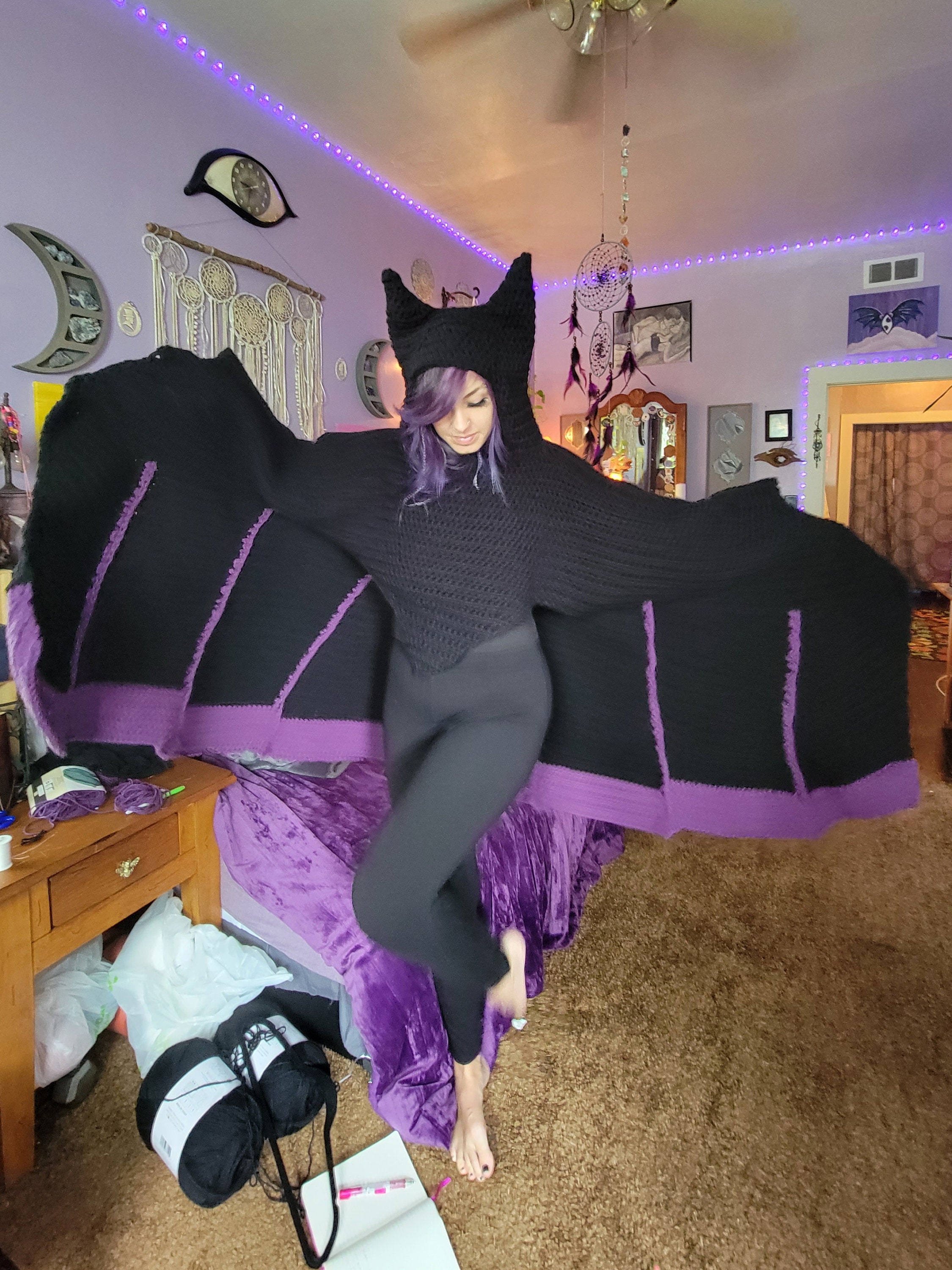 AKOEE Women's Batwing Sleeve Cloak