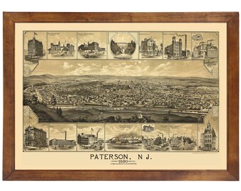- Little Spring Landscape Print - New Jersey Postcard Vintage 1910/'s Historic Landmark Antique East Side Park Mansion in Paterson