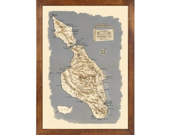 Map of Santa Catalina Island published in 1948; 24x36 Print on Premium Photo Paper