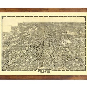 Atlanta, GA 1919 Bird&#39;s Eye View; 24&quot; x 36&quot; Print from a Vintage Lithograph (does not include frame)
