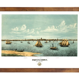 Provincetown, MA 1877 Bird's Eye View 24 x 36 Print from a Vintage Lithograph does not include frame image 1