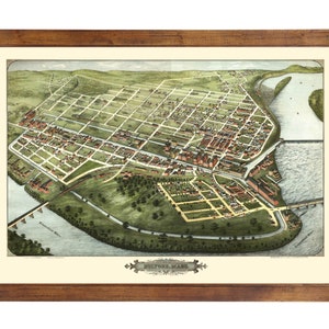 Holyoke, MA 1877 Bird&#39;s Eye View; 24x36 Print from a Vintage Lithograph