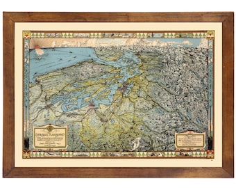 The Evergreen Playground (WA) ... Bird's Eye Map published in 1936; 24x36 Print on Premium Photo Paper