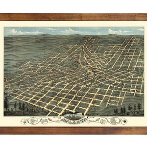 Atlanta, GA 1871 Bird&#39;s Eye View; 24&quot; x 36&quot; Print from a Vintage Lithograph (does not include frame)