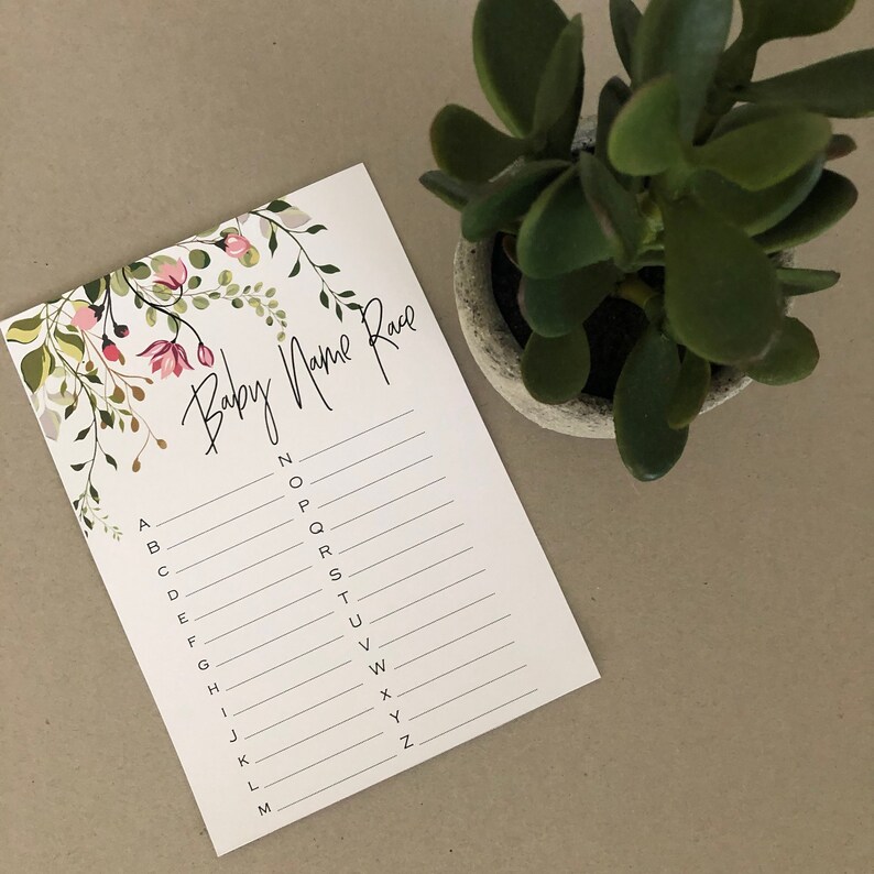 Baby Name Race Game Green Leaf Baby Shower Games Baby Names Etsy Baby Name Race Game Green Leaf Baby Shower Games Baby Names Etsy