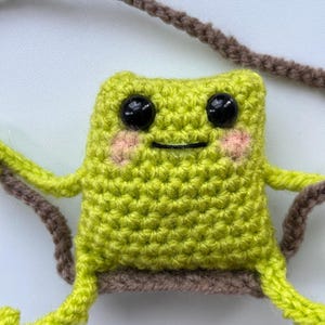 No sew Crochet leggy frog on a swing pattern for beginners