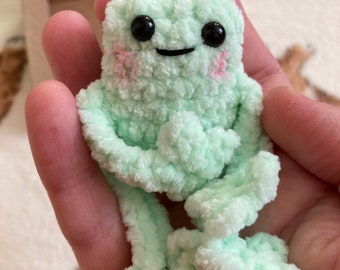 Crochet tiny baby leggy frog desk buddy anxiety toy MADE TO ORDER