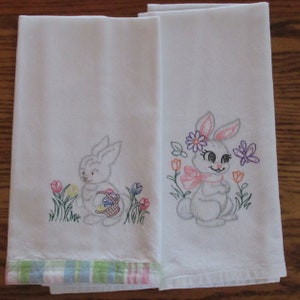 Serviette lapin de Pâques