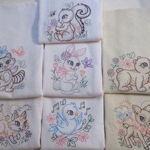 Forest Animals Embroidery Towel