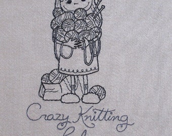 Knitting Lady Towel