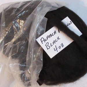 100% Alpaka Kammzug Schwarz