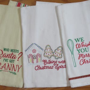 Christmas Tea Towel: Baking with Christmas Spirit, 100% Cotton