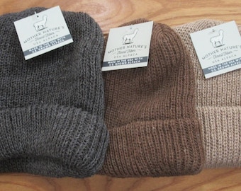 Alpaca Hat Cardigan Knit Beanie