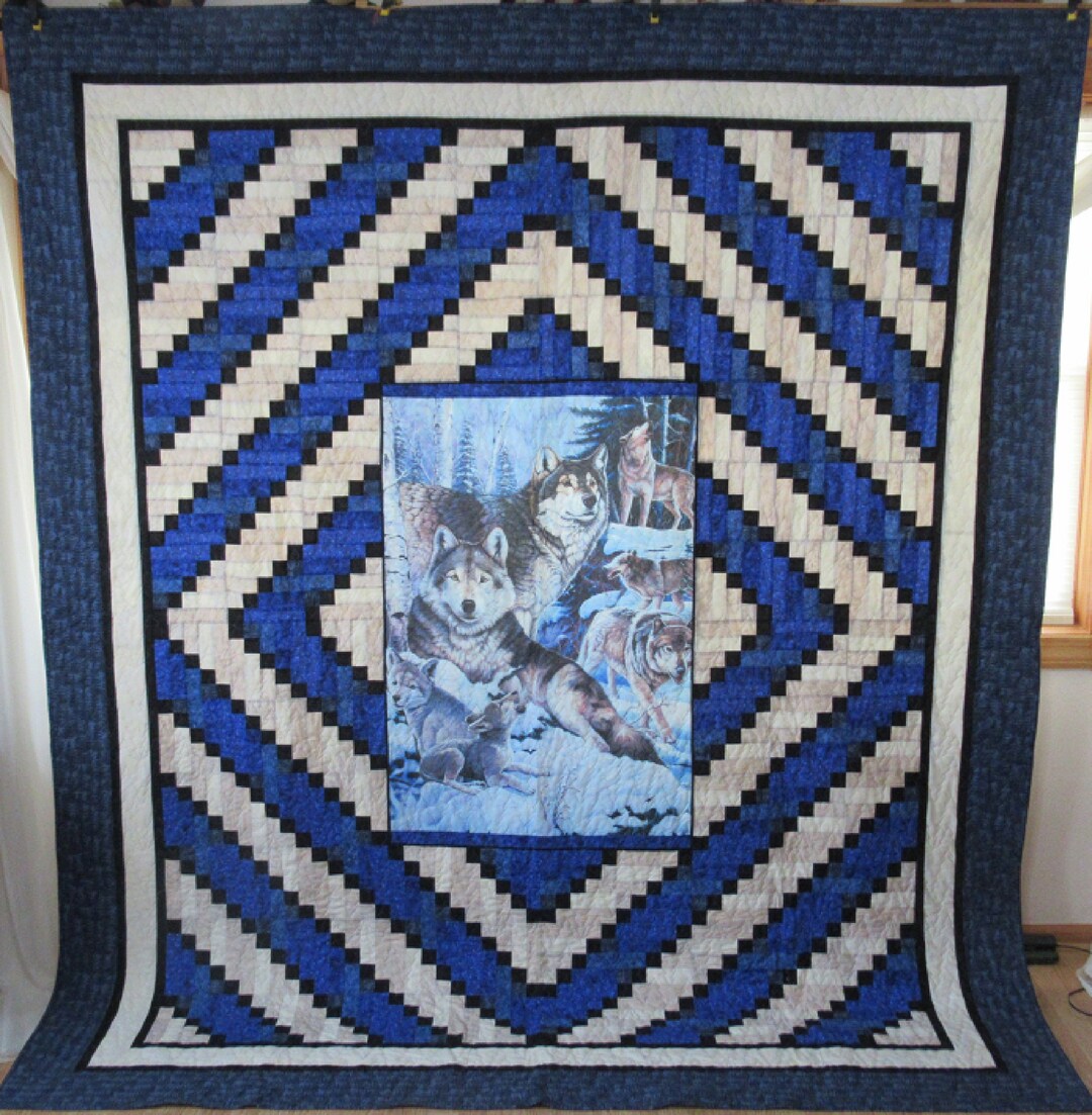 Quilt Wilderness Cabin Wolf Pack - Etsy
